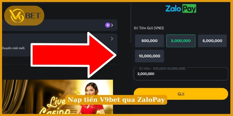 Nạp tiền V9bet qua ZaloPay