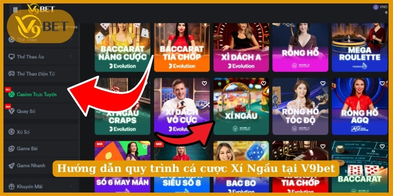 Hướng dẫn quy trình cá cược Xí Ngầu tại V9bet